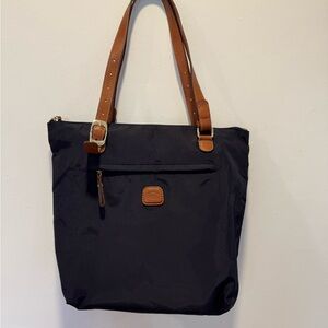Bric's Navy and Brown Tote Bag